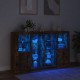 Sonata H Сайдборди с LED осветление, 3 бр, опушен дъб, инженерно дърво