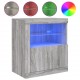 Sonata H Сайдборд с LED светлини, сив сонома, 60,5x37x67 см