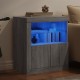 Sonata H Сайдборд с LED светлини, сив сонома, 60,5x37x67 см