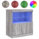 Sonata H Сайдборд с LED светлини, сив сонома, 60x37x67 см