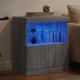 Sonata H Сайдборд с LED светлини, сив сонома, 60x37x67 см