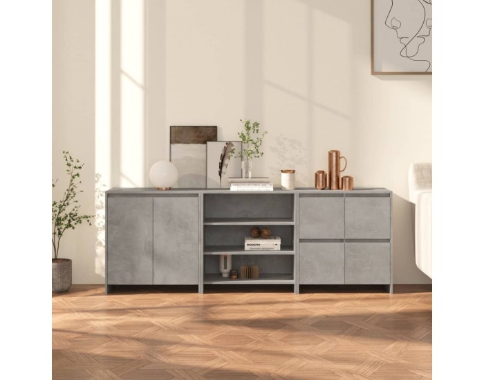 Sonata H Бюфет от 3 части, бетонно сиво, инженерно дърво