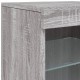 Sonata H Сайдборд с LED светлини, сив сонома, 123x37x67 см