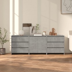 Sonata H Бюфети, 3 бр, бетонно сиво, инженерна дървесина - Living