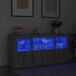 Sonata H Сайдборд с LED светлини, сив сонома, 142,5x37x67 см - Corpuri, vitrine, biblioteci modulare