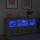 Sonata H Сайдборд с LED светлини, сив сонома, 142,5x37x67 см