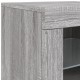 Sonata H Сайдборд с LED светлини, сив сонома, 142,5x37x67 см