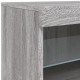 Sonata H Сайдборд с LED светлини, сив сонома, 142,5x37x67 см