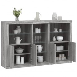 Sonata H Сайдборд с LED светлини, сив сонома, 162x37x100 см - Corpuri, vitrine, biblioteci modulare