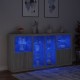 Sonata H Сайдборд с LED светлини, сив сонома, 202x37x100 см