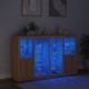 Sonata H Сайдборди с LED осветление, 3 бр, дъб сонома, инженерно дърво