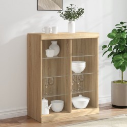 Sonata H Сайдборд с LED светлини, сонома дъб, 81x37x100 см - Corpuri, vitrine, biblioteci modulare