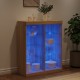 Sonata H Сайдборд с LED светлини, сонома дъб, 81x37x100 см