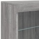 Sonata H Сайдборд с LED светлини, сив сонома, 142,5x37x67 см