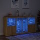 Sonata H Сайдборд с LED светлини, сонома дъб, 202x37x100 см