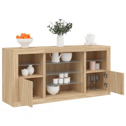 Sonata H Сайдборд с LED светлини, сонома дъб, 142,5x37x67 см - Corpuri, vitrine, biblioteci modulare
