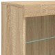 Sonata H Сайдборд с LED светлини, сонома дъб, 142,5x37x67 см