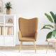 Sonata H Relaxing Chair Бежов къдрав подобен на вълна плат