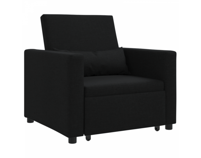 Sonata H 3-в-1 единичен фотьойл легло с променлив текстил в черно