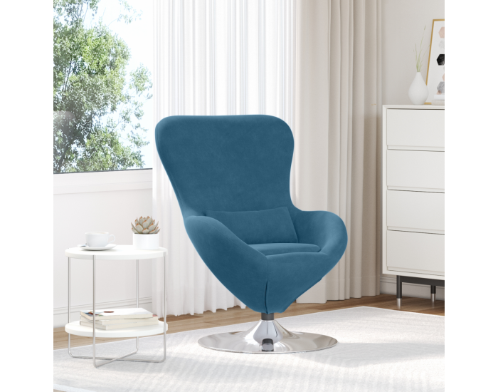 Egg Chair в синьо кадифе