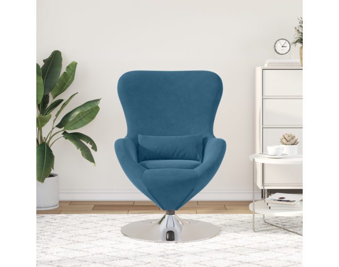 Egg Chair в синьо кадифе