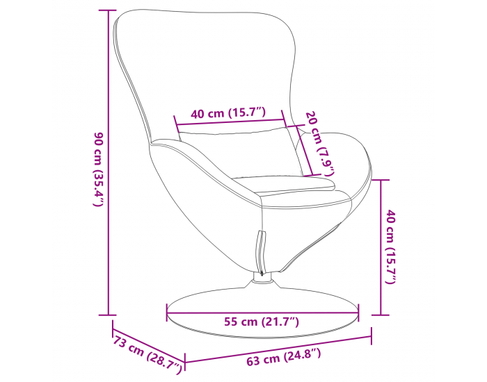 Egg Chair в синьо кадифе