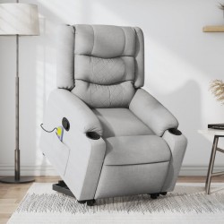 Sonata Fotoliu de masaj rabatabil cu ridicare, gri deschis, textil