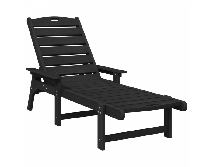 Sonata H легло за слънце 2 бр Черно 162x53x98,5 см HDPE