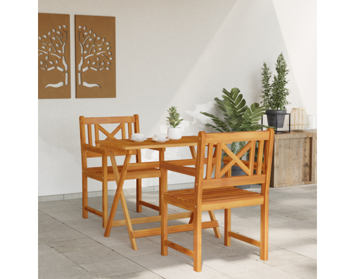 Sonata H Градински столове 2 бр 56x56x90 см от масивна акациева дървесина