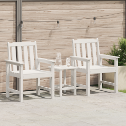 Sonata H Градински Dining Chairs 2 бр Бял HDPE - Scaune de grădină