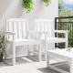 Sonata H Градински Dining Chairs 2 бр Бял HDPE