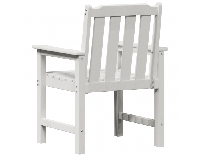 Sonata H Градински Dining Chairs 2 бр Бял HDPE