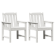 Sonata H Градински Dining Chairs 2 бр Бял HDPE