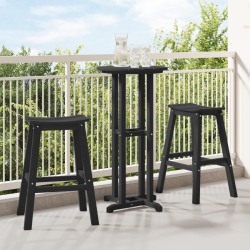 Sonata H бар табуретки 2 бр Черни HDPE - Canapele și bănci de grădină