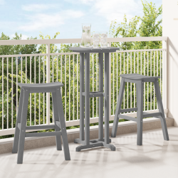Sonata H Табуретки 2 бр Светлосив HDPE - Canapele și bănci de grădină