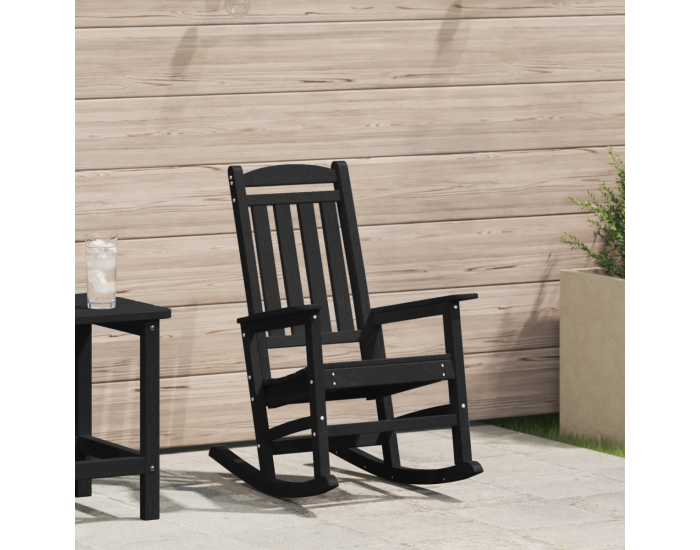 Sonata H Люлеещ се стол за градина Черен 70x92x108 см HDPE
