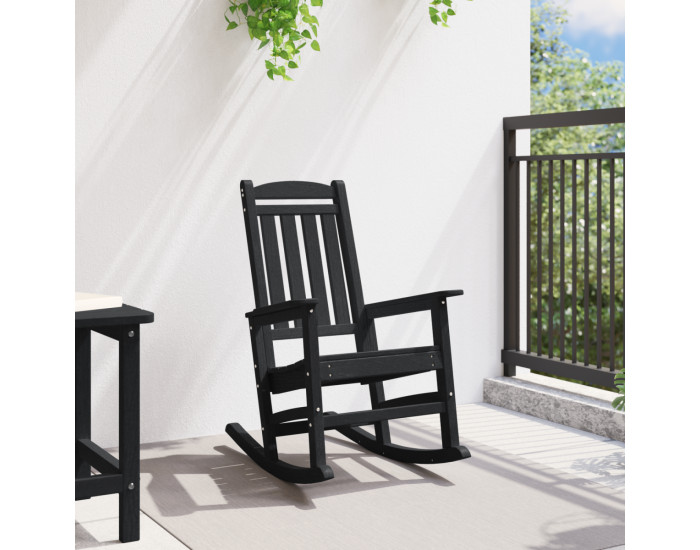 Sonata H Люлеещ се стол за градина Черен 70x92x108 см HDPE