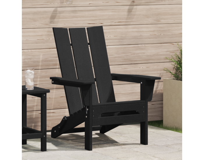 Sonata H Сгъваем Adirondack стол Черен 74.5x80.5x90 см HDPE