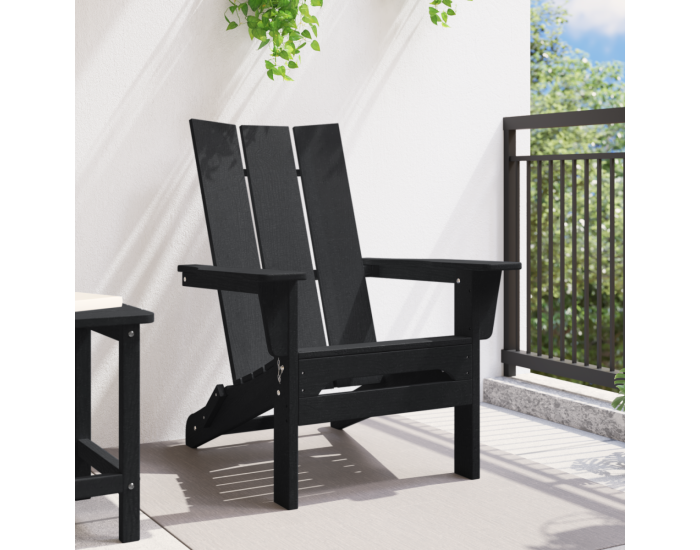 Sonata H Сгъваем Adirondack стол Черен 74.5x80.5x90 см HDPE