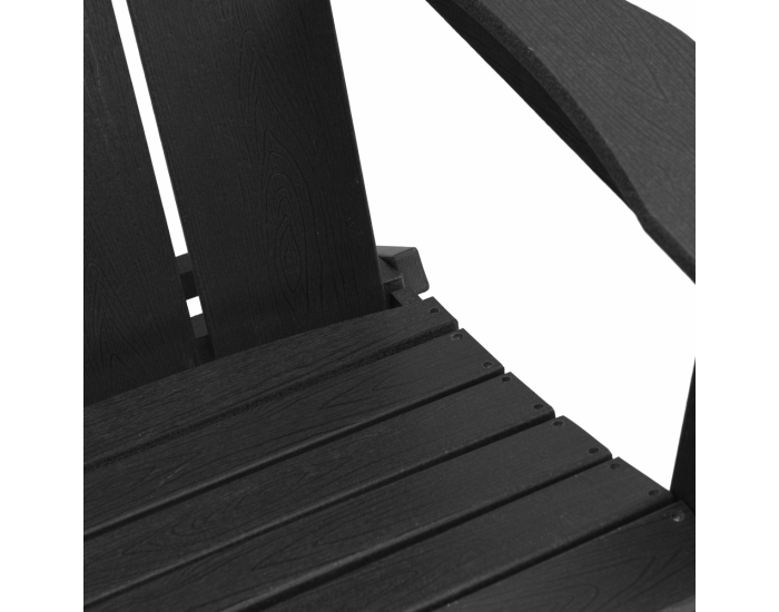 Sonata H Сгъваем Adirondack стол Черен 74.5x80.5x90 см HDPE