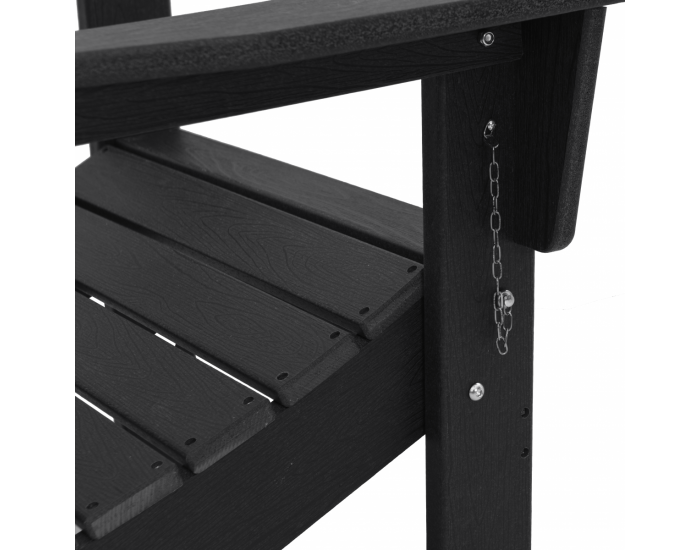 Sonata H Сгъваем Adirondack стол Черен 74.5x80.5x90 см HDPE