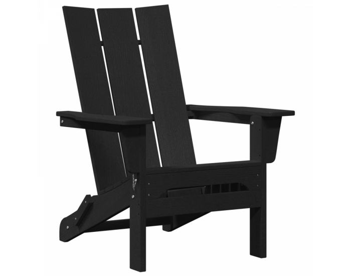 Sonata H Сгъваем Adirondack стол Черен 74.5x80.5x90 см HDPE