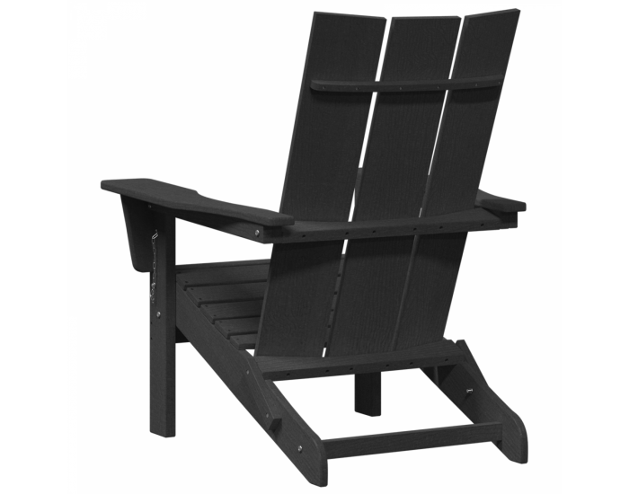 Sonata H Сгъваем Adirondack стол Черен 74.5x80.5x90 см HDPE