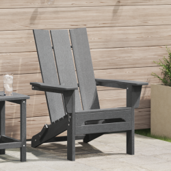 Sonata H Сгъваем Adirondack стол Светло сиво 74.5x80.5x90 см HDPE - Scaune de grădină