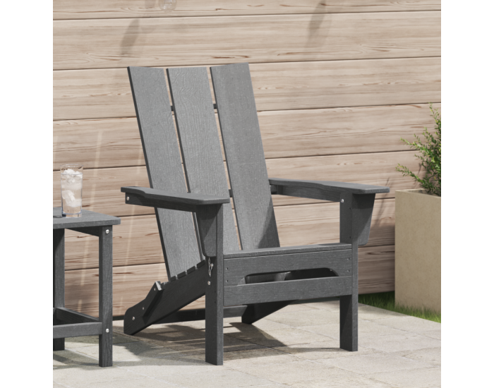 Sonata H Сгъваем Adirondack стол Светло сиво 74.5x80.5x90 см HDPE