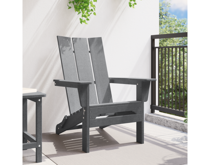 Sonata H Сгъваем Adirondack стол Светло сиво 74.5x80.5x90 см HDPE