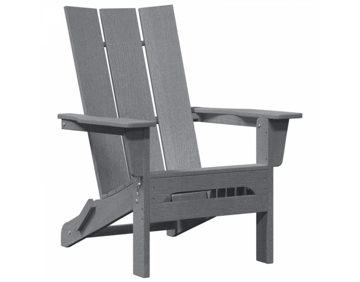 Sonata H Сгъваем Adirondack стол Светло сиво 74.5x80.5x90 см HDPE