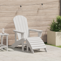 Sonata H Стол Adirondack с подложка за крака Бял HDPE - Scaune de grădină