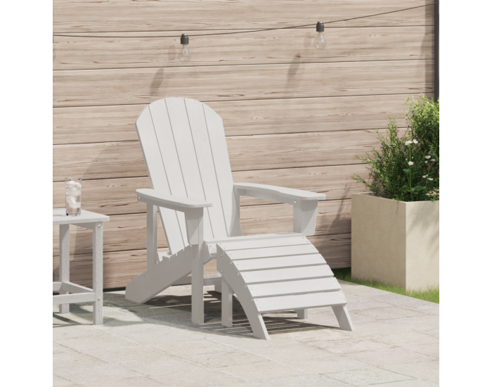 Sonata H Стол Adirondack с подложка за крака Бял HDPE
