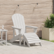 Sonata H Стол Adirondack с подложка за крака Бял HDPE